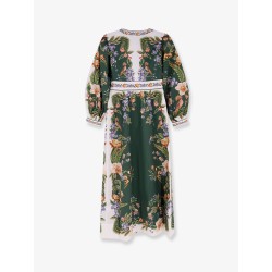 Long cotton dress with floral print