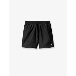 Nylon swim trunks with contrasting embroidered logo