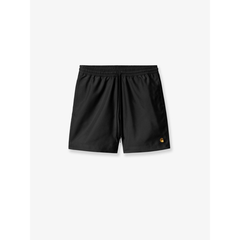 Nylon swim trunks with contrasting embroidered logo