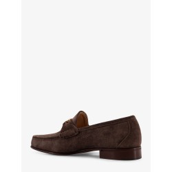 Suede loafers with metal VLogo Signature