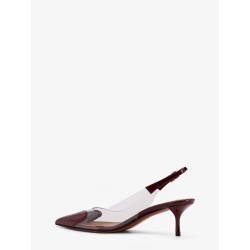 Le Coeur PVC and leather slingback décolleté