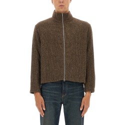 "SHRUNKEN" ZIPPERED SWEATSHIRT