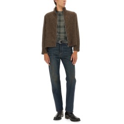 "SHRUNKEN" ZIPPERED SWEATSHIRT