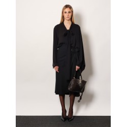 Draped crepe midi skirt