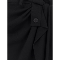 Draped crepe midi skirt