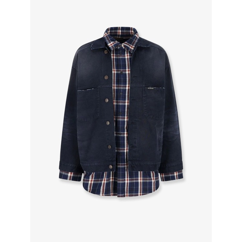 Canvas jacket with madras inserts