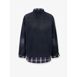 Canvas jacket with madras inserts