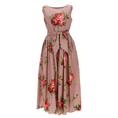 ROSE BOUQUET PRINT MIDI DRESS
