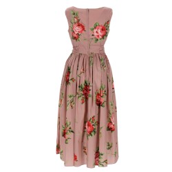 ROSE BOUQUET PRINT MIDI DRESS
