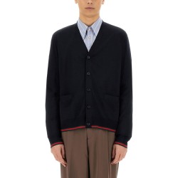 KNITTED WOOL CARDIGAN WITH WEB PATTERN