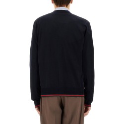 KNITTED WOOL CARDIGAN WITH WEB PATTERN