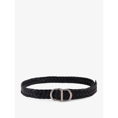 Woven leather belt