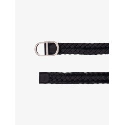 Woven leather belt