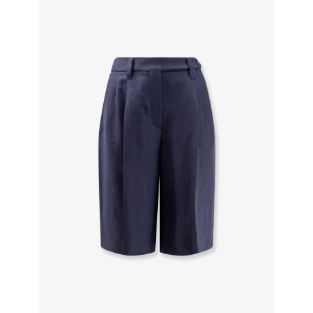 Viscose and linen bermuda shorts
