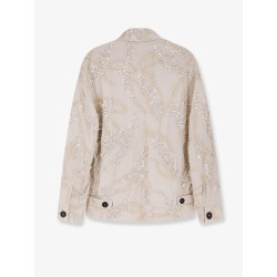 Cotton blend jacket with embroidery