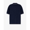 Viscose blend polo shirt with front Horsebit embroidery