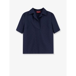 Fabric polo shirt with GG pattern