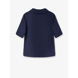 Fabric polo shirt with GG pattern