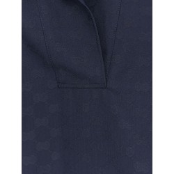 Fabric polo shirt with GG pattern