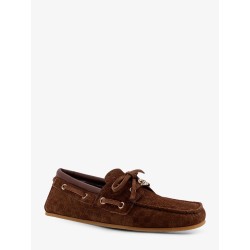 Suede loafers with all-over GG logo