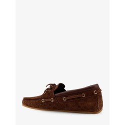 Suede loafers with all-over GG logo