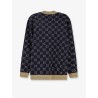 Cotton blend cardigan with all-over GG logo