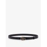 Leather belt with all-over GG logo
