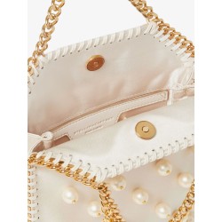 Falabella satin crossbody bag with vegan pearl detail