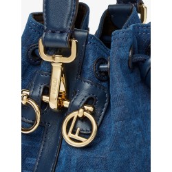 Mon Tresor FF flocked denim crossbody bag
