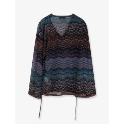 Viscose and metallic fiber sweater