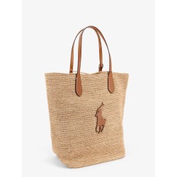 Leather shoulder bag with logo on the front