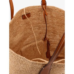 Leather shoulder bag with logo on the front