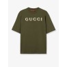 Cotton T-shirt with Gucci embroidery on the front