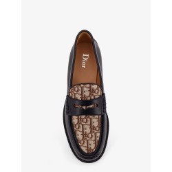 Leather loafers with Dior Oblique detail