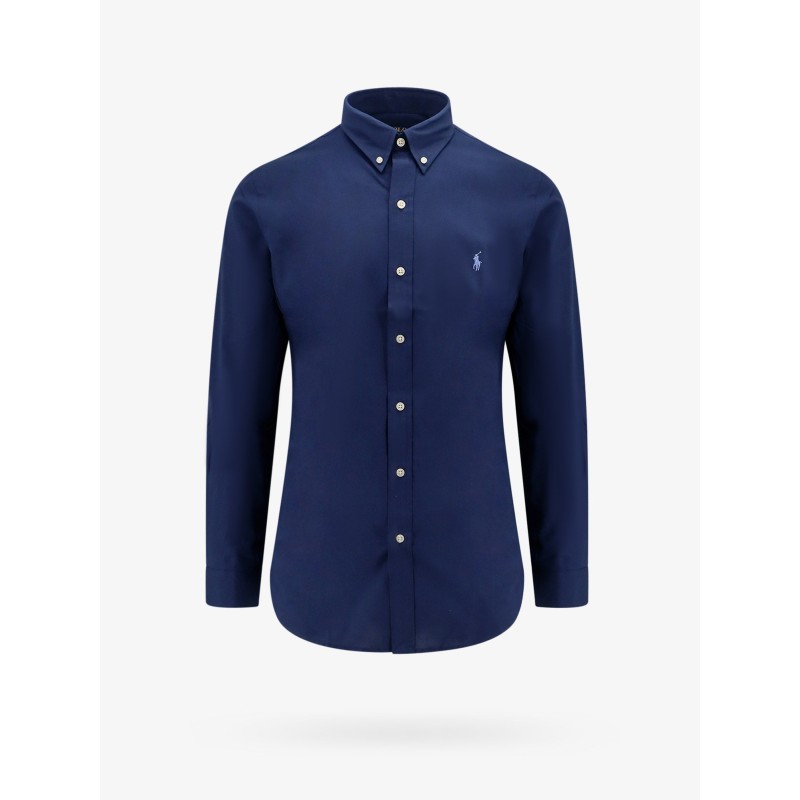 Cotton shirt with front embroidered logo