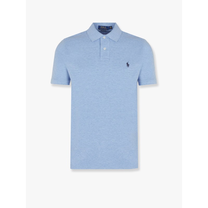 Cotton polo shirt with embroidered logo on the front
