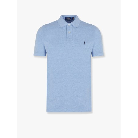 Cotton polo shirt with embroidered logo on the front