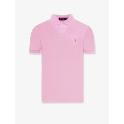 Cotton polo shirt with embroidered logo on the front