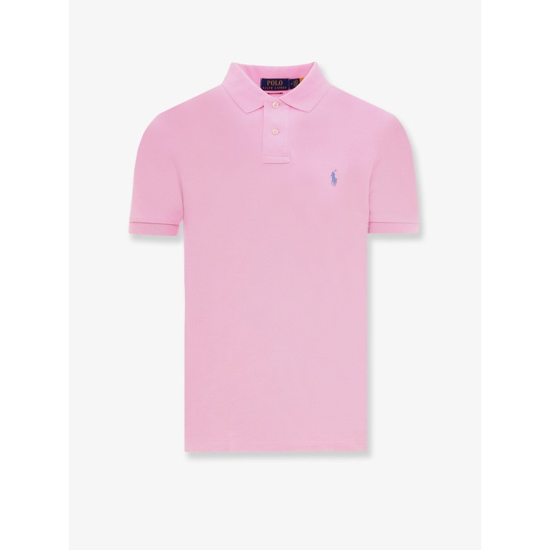Cotton polo shirt with embroidered logo on the front