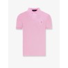 Cotton polo shirt with embroidered logo on the front