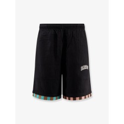 Viscose blend Bermuda shorts with logo print