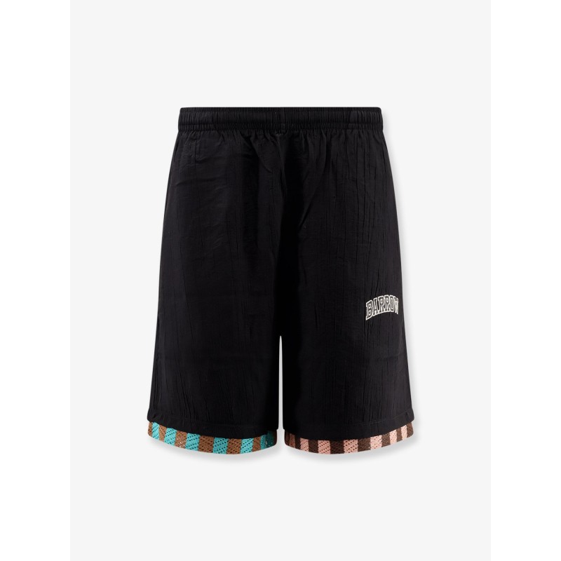 Viscose blend Bermuda shorts with logo print