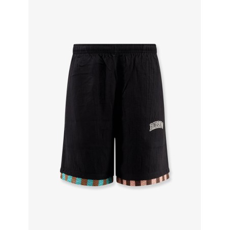 Viscose blend Bermuda shorts with logo print
