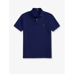 Cotton polo shirt with front embroidered logo