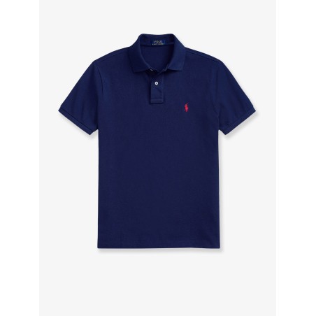 Cotton polo shirt with front embroidered logo