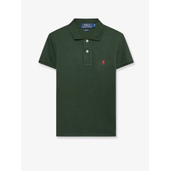 Cotton polo shirt with embroidered logo on the front