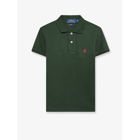 Cotton polo shirt with embroidered logo on the front