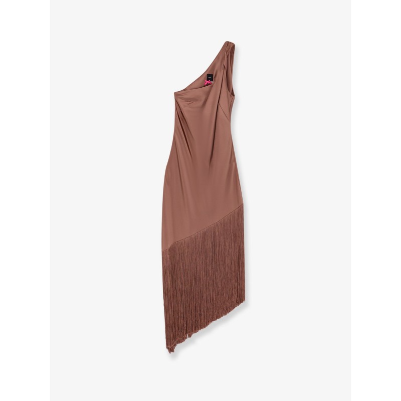 Kiwi satin dress with fringe