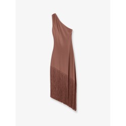 Kiwi satin dress with fringe