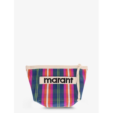 Powden nylon clutch with striped pattern